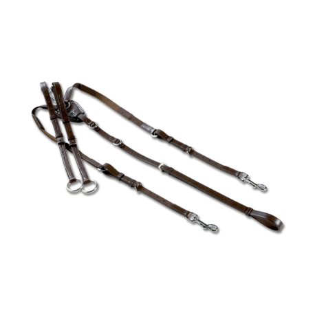 PECHOPETRAL EN "Y" CUERO CON TIJERILLAS Y ELÁSTICO