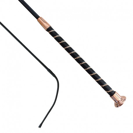 FUSTA DOMA NEGRA MANGO PIEDRAS ROSA GOLD