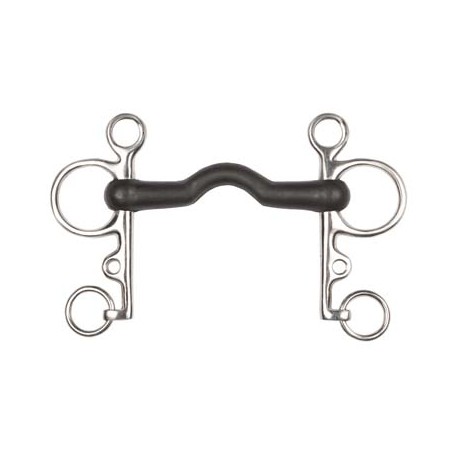 BOCADO PELHAM PUENTE GOMA ECONOMICO (INOX)