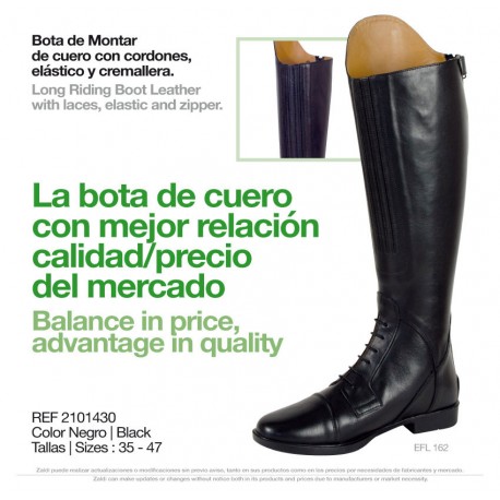 BOTA CUERO CORDON/CREMALLERA