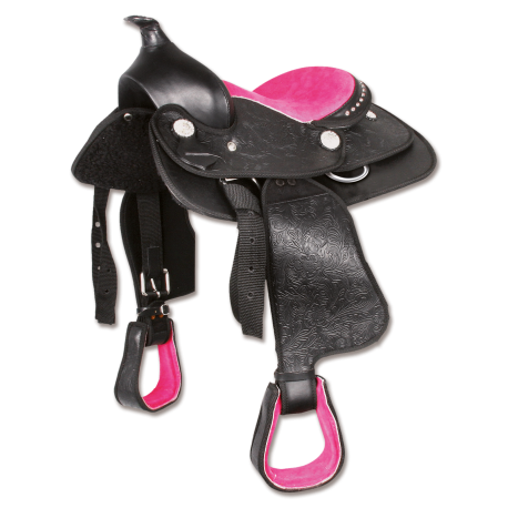 SILLA WESTERN PONI SINTÉTICO THINK-PINK
