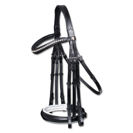 CABEZADA DOBLE RIENDA X-LINE BLACK´N WHITE